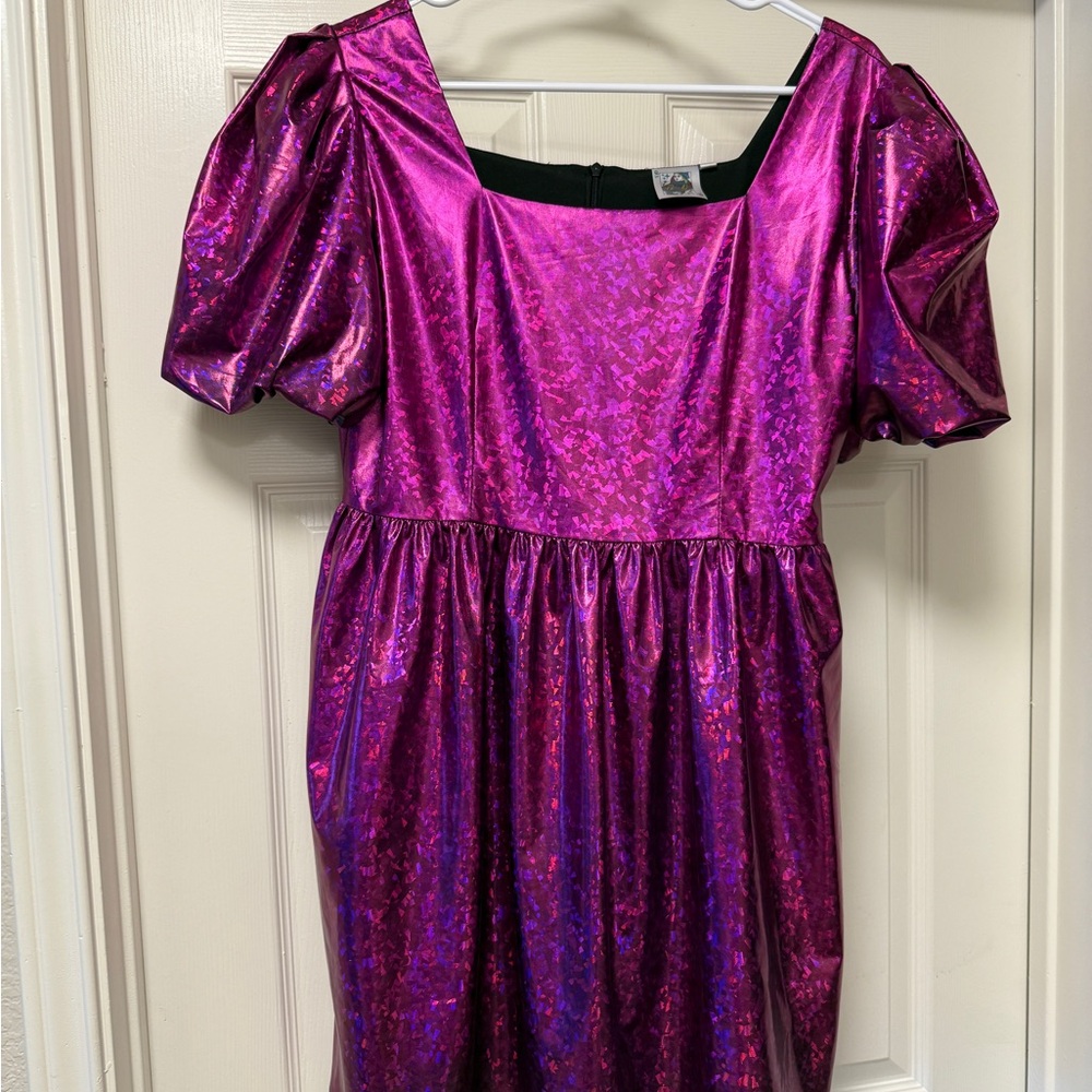 QUEEN OF SPARKLES Shiny Purple Mini Dress